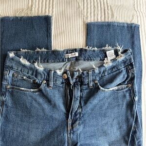Good American Distressed Blue Cropped Jeans